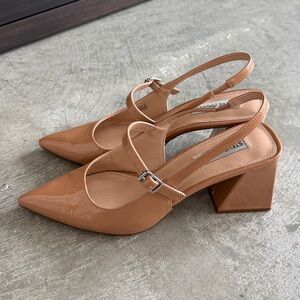 Steve Madden Camel Block Heel Slingbacks